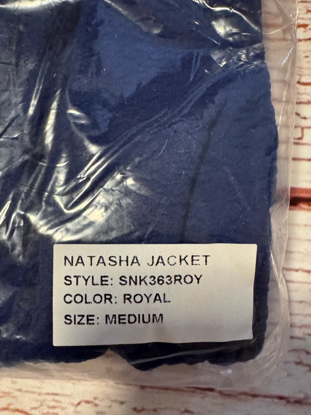NWT GiGi C Natasha Jacket in Royal Sz M - Picture 4 of 5